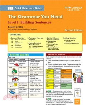 Building Sentences: The Grammar You Need, Level 1