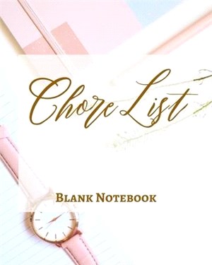 Chore List - Blank Notebook - Write It Down - Pastel Rose Pink Gold Brown Abstract Modern Contemporary Design