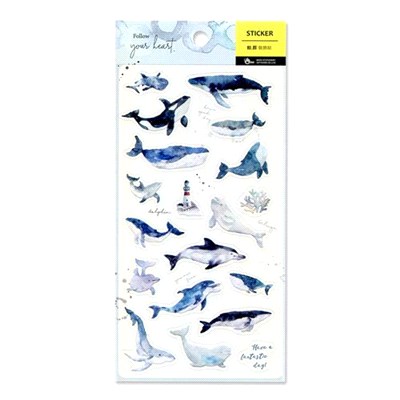 鯨．豚 手帳透明貼紙