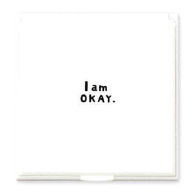 I am okay 正方鏡-白