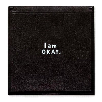 I am okay 正方鏡-黑