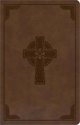 KJV Large Print Personal Size Reference Bible, Brown Celtic Cross Leathertouch, Indexed