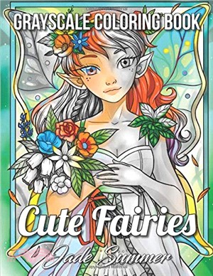 Cute Fairies: Grayscale Coloring Book
