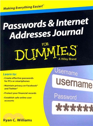 Passwords & Internet Addresses Journal for Dummies
