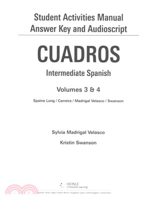 Cuadros Intermediate Spanish ─ Student Activities Manual, Answer Key and Audio Script