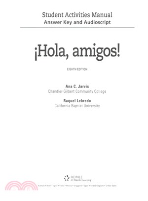 Hola, Amigos! / Hello, Friends! ─ Answer Key and Audioscript