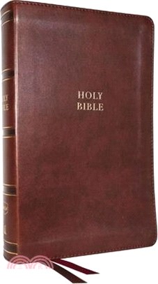 Nkjv, Single-Column Reference Bible, Verse-By-Verse, Leathersoft, Brown, Red Letter, Thumb Indexed, Comfort Print
