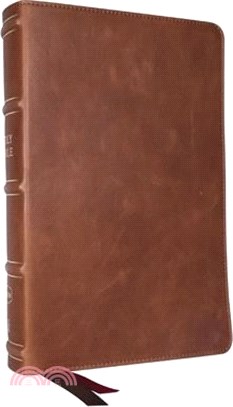 Nkjv, Single-Column Reference Bible, Verse-By-Verse, Genuine Leather, Brown, Red Letter, Thumb Indexed, Comfort Print