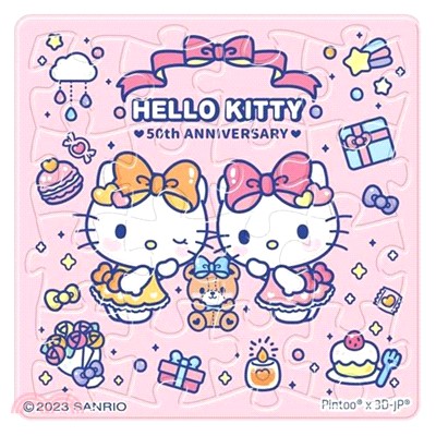 Hello Kitty【50周年】生日派對拼圖磁鐵16片(方)