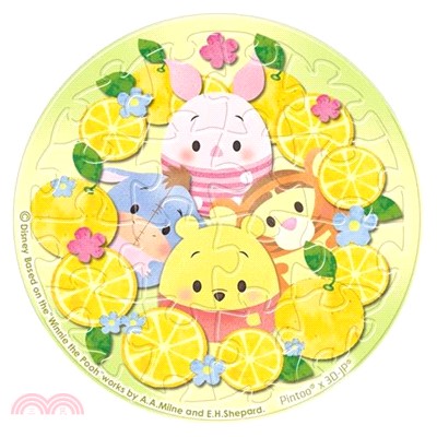 Disney Ufufy【水果花卉系列】柑橘拼圖磁鐵16片-透明(圓)