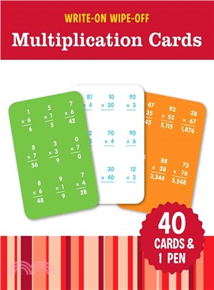 Write-On Wipe-Off Multiplication Cards