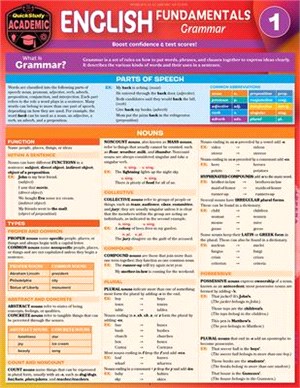 English Fundamentals 1 - Grammar: A Quickstudy Language Arts Laminated Reference Guide