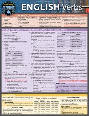 English Verbs: A Quickstudy Language Arts Laminated Reference Guide