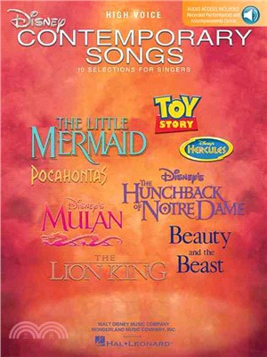 Disney Contemporary Songs for High Voice ─ High Voice With Recorded Performances and Piano Accompaniments (with CD)