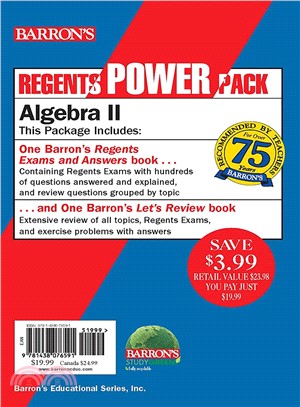 Algebra II Power Pack ─ Barron's Regents Exam and Answers Book / Barron's Let's Review Book