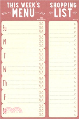 This Week's Menu Note Pad ─ 60 Sheets