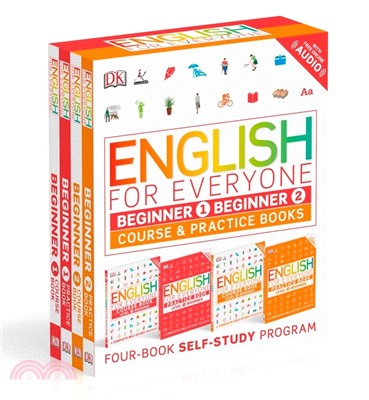 English for Everyone Box Set ― Beginner 1+2, Course & Practice Book (with Online Audio)(共四冊平裝本)(美國版)