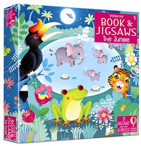 Usborne Book and Jigsaws: The Jungle (3款9大片拼圖+1本小書)