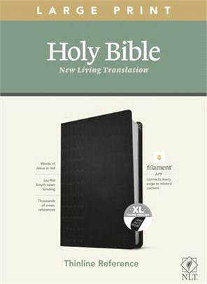 Holy Bible ― New Living Translation, Cross Grip Black, Leatherlike, Filament Enabled: Thinline Reference