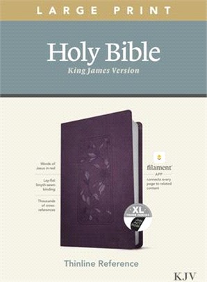 Holy Bible ― King James Version, Floral Frame Purple Leatherlike, Filament Enabled, Thinline Reference Bible