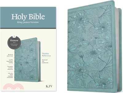 KJV Thinline Reference Bible, Filament Enabled Edition (Red Letter, Leatherlike, Floral Leaf Teal)