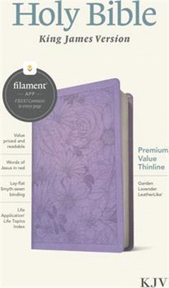 KJV Premium Value Thinline Bible, Filament Enabled Edition (Red Letter, Leatherlike, Garden Lavender)