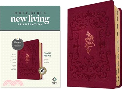 NLT Giant Print Bible, Filament-Enabled Edition (Leatherlike, Cranberry Flourish, Indexed, Red Letter)
