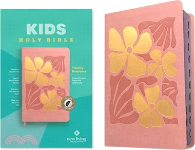 NLT Kids Bible, Thinline Reference Edition (Leatherlike, Tropical Flowers Dusty Pink, Indexed, Red Letter)