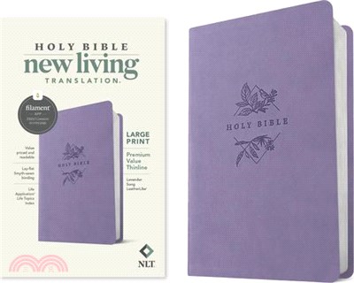 NLT Large Print Premium Value Thinline Bible, Filament-Enabled Edition (Leatherlike, Lavender Song)