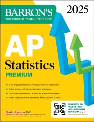 AP Statistics Premium, 2025: 9 Practice Tests + Comprehensive Review + Online Practice