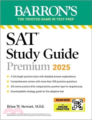 SAT Premium Study Guide 2025: 4 Practice Tests + Comprehensive Review + Online Practice