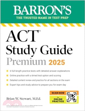 ACT Study Guide Premium, 2025: 6 Practice Tests + Comprehensive Review + Online Practice