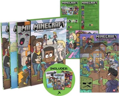 Minecraft Boxed Set (Graphic Novels)(3書+1海報)