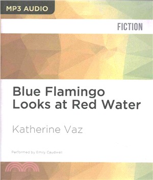 Blue Flamingo Looks at Red Water