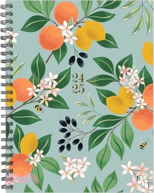 Botanical Fruit Academic July 2024 - June 2025 6.5 X 8.5 Softcover Planner