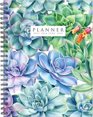 Succulents Academic July 2024 - June 2025 6.5 X 8.5 Softcover Planner
