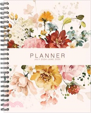 Vintage Floral Academic July 2024 - June 2025 8.5 X 11 Softcover Planner