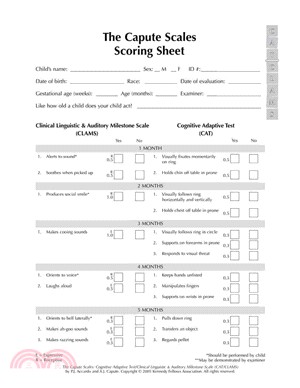 The Capute Scales Scoring Sheets