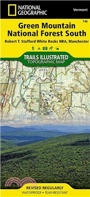 National Geographic Trails Illustrated Map Green Mountain National Forest South, Vermont ─ Robert T. Stafford White Rocks NRA, Manchester