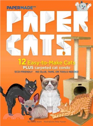 Papermade paper cats :12 eas...