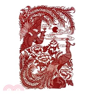 中國傳統剪紙-雙鳳朝陽(紅)