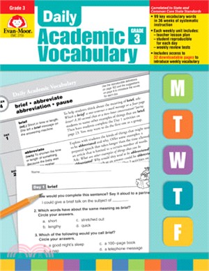Daily Academic Vocabulary, Grade 3 - Teacher Edition