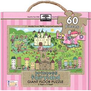 Green Start Princess Fairyland Giant Floor Puzzle: Earth Friendly Puzzles with Handy Carry & Storage Case