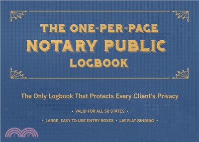 The One-Per-Page Notary Public Logbook