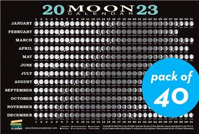2023 Moon Calendar Card (40 pack): Lunar Phases, Eclipses, and More!