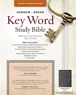 Holy Bible ― The Hebrew-greek Key Word Study Bible, Esv Edition, Black Bonded Leather Thumb Indexed