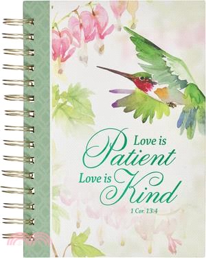 Christian Art Gifts Green Journal W/Scripture Love Bible Verse Large Notebook, 192 Ruled Pages, 1 Cor. 13:4 Bible Verse