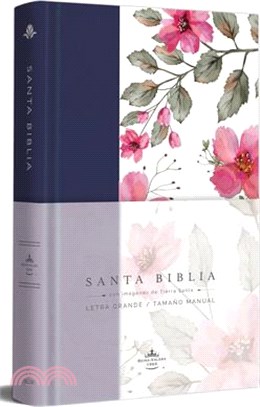 Biblia Rvr 1960 Letra Grande Tapa Dura Y Tela Azul Con Flores Tamaño Manual / Spanish Bible Rvr 1960 Handy Size Large Print Hardcover Cloth with Blue