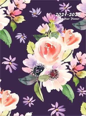 2021-2025 Five Year Planner: 60-Month Schedule Organizer 8.5 x 11 with Floral Cover (Volume 5 Hardcover)