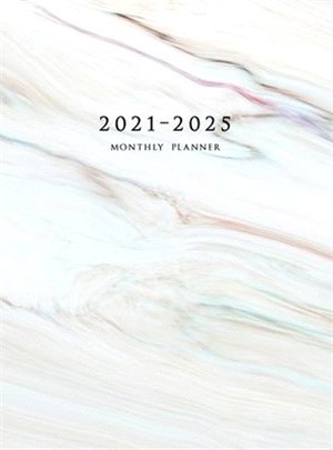 2021-2025 Monthly Planner Hardcover: Large Five Year Planner with Marble Cover